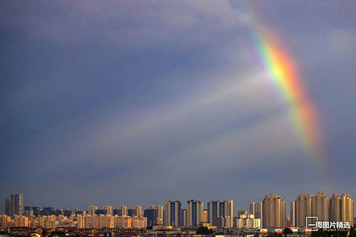 辽宁沈阳，雨后彩虹美景